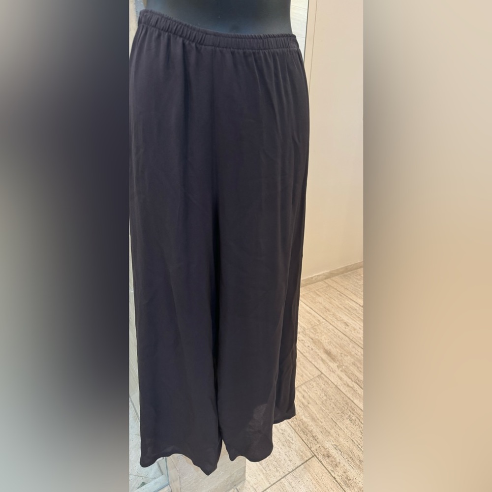 Harari silk charcoal pants Sz S new